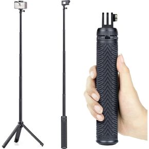GEPULY عصا سيلفي مقاومة للماء مقاس 34 بوصة تحت الماء حامل ثلاثي القوائم للهاتف GoPro Hero 12 11 10 9 8 7 6 5 4، Fusion، AKASO، SJCAM، DJI Action كاميرات رقمية (3 في 1: قبضة يد، عصا سيلفي، حامل ثلاثي القوائم ) in Kuwait