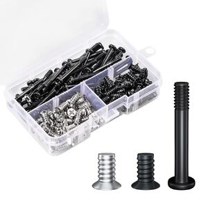 PC Computer Case Cooling Fan Screws Cross Recessed Head Self Tapping Screw M5x10 Black and Silver Case Fan Mount Screws Long Short Screws Kit