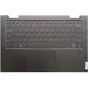 LTPRPTS Replacement Laptop Upper Case Palmrest Backlit Keyboard Touchpad Assembly Part for Lenovo Yoga 7 14ITL5 5CB1A16224 Grey