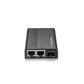 QSFPTEK 1G Gigabit Ethernet PoE+ Media Converter, Fiber to Ethernet Converter with 1x 10/100/1000Base-T to 1x 100/1000Base-X SFP Slot, AC 100V~240V or DC 5~12V Optional in Kuwait