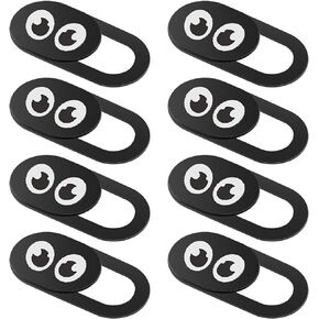 8PCS Webcam Cover Slide, Thin Phone Camera Cover Laptop Computer Camera Cover Slide Blocker Slider Lens Cover Protector Protect Privacy Security Fits Desktop PC Tablet Pad(Black)