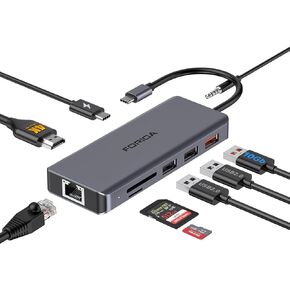 USB C Docking Station 3 Monitors, 13 in 1 USB C Muliport Hub with 2 HDMI 4K@60Hz & 1 DisplayPort (4K@60Hz), 100W PD, 3*USB 3.2, 1*USB 2.0,1*USB C,SD/TF,Mic/Audio,Suit for MacBook (2 HDMI+DP(4K@60HZ))
