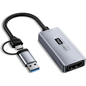Newhope Video Capture Card, 4K HDMI to USB C 3.0 Capture Card, 1080P HD 60fps Live and Record Video Audio Grabber for Gaming, Streaming, Teaching, Video Conference
