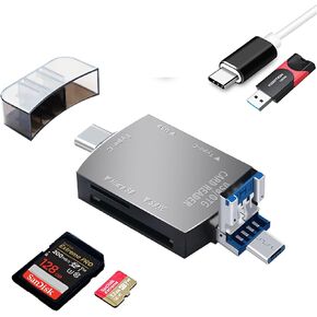 SD Card Reader, USB C USB 3.0 Memory Card Reader for iPad, Phone, PC, Laptop, Camera, 4 in 1 Micro SD Card Adapter Supports SD, SDXC,TF Card
