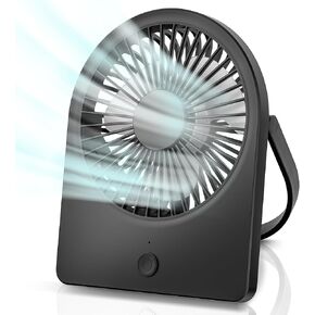 3.5" USB FAN, Strong Wind Ultra Quiet Small Desk Fan Foldable 3 Speeds Adjustable, USB Corded Powered Personal Fan for Home, Office, Desktop, Beige
