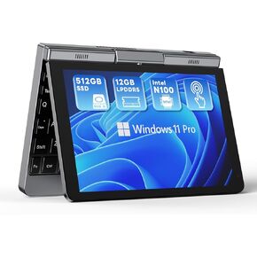 Mini Laptop Windows 11 Pro Computer 12GB LPDDR5 512GB SSD 2 in 1 PC 8 inch Touchscreen UHD Netbook Intel Alder Lake-N100 Processor with USB 3.0 Bluetooth 5.2 WiFi 6 in Kuwait