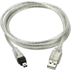 NFHK USB Male to Firewire IEEE 1394 4Pin Male iLink Adapter Cord Cable for DCR-TRV75E DV 1m USB Firewire Cable
