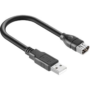PASOW Firewire IEEE 1394 6 Pin Female to USB 2.0 A Male Adapter Converter Cable for Digital Camera, Digital Video recorders, Printer, Hard Disk - 20CM