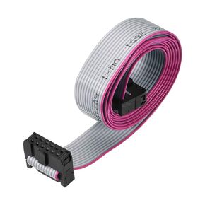 uxcell IDC Wire Flat Ribbon Cable FC/FC Connector A-Type 16 Pins 2.54mm Pitch 1m Length Gray