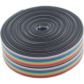 16ft/5m 20 Wire Rainbow Color Flat Ribbon IDC Wire Cable