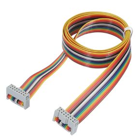 MECCANIXITY 1 Pcs 20 Pin Flat Rainbow Ribbon Cable FC/FC Female Connector 3.3FT 2.54mm Pitch Breadboard Jumper Wires for Electronic Projects