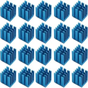 Easycargo 30pcs 3D Printer Heatsink Kit + 3M 8810 Thermal Adhesive Tape, Anodized Aluminum Heatsink 3D Printer Cooler for Cooling TMC2130 TMC2100 A4988 DRV8825 TMC2208 Stepper Motor Driver Module