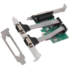 بطاقة توسيع تسلسلية بمنفذ PCI E، PCI Two 9 pin RS 232 DB9 إلى DB25 LPT بطاقة محول المنفذ المتوازي، WCH382 Master Chip - بطاقة PCI Riser لسطح المكتب مع دعامة منخفضة in Kuwait