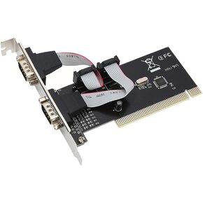 Hilitand PCI to 2 Serial Port Card, PCIE 2 Port Serial Expansion Card, RS232 RS-232 2 Port Extension Adapter Card, Support Windows 2000/2003 / XP
