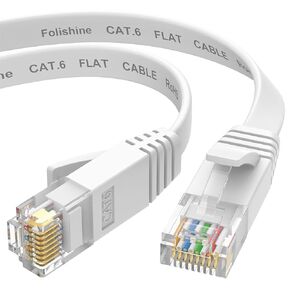 Ethernet Cable 25 ft, Cat 6e/Cat6 Ethernet Cable High Speed with Network Patch Cords, LAN Cable Clips with Rj45 Connector for Router Modem Faster Than Cat 5e/Cat 5-White