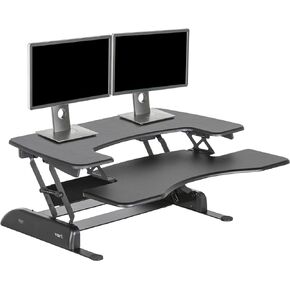 Vari - VariDesk Pro Plus 36 - Dual Monitor Standing Desk Converter - Adjustable Desk Riser with 11 Height Settings - Stand Up Home Office Workstation - Rising Desk with Spring Loaded Lift (White)
