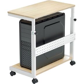 حامل برج الكمبيوتر EUREKA ERGONOMIC بارتفاع قابل للتعديل، حامل وحدة المعالجة المركزية بطبقتين ATX-Case تحت المكتب، ملحقات ألعاب الكمبيوتر المحمول والكمبيوتر المحمول والمكتب المنزلي مع عجلات دوارة ولوحة ماوس، أسود