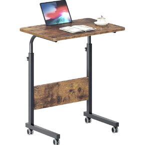 SogesPower 31.5 inches Mobile Laptop Desk with Slot Adjustable Side Table Computer Stand for Bed Sofa, Black