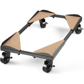 PC Tower Stand – Metal Frame – Adjustable Width and Length – 4 Locking Wheels – Cork Pads – Computer Tower Stand for ATX – Easy Assembly – Wide Size Range – Computer Cart – CPU Holder