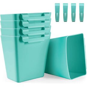 5 Pack Hanging Cup Holders, Multipurpose Rolling Cart Accessories Utility Cart Accessories For Art Craft Supplies, Space Saving Hanging Storage Basket Pencil Holder Makeup Organizers (White)