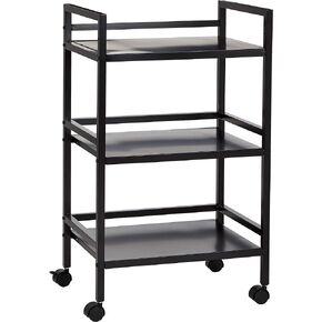Amazon Basics 3-Tier Metal Rolling Cart, Black