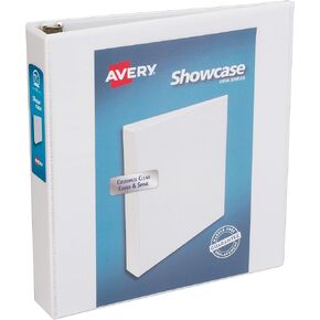 ملف عرض اقتصادي من Avery مكون من 3 حلقات، حلقات دائرية مقاس 1.5 بوصة، 1 غلاف أبيض (19651)