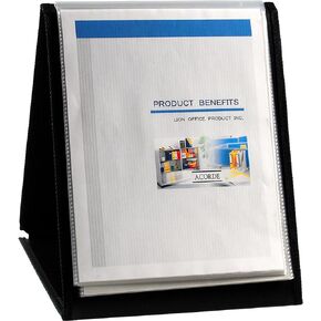 Lion Flip-N-Tell Display Book-N-Easel، Letter، 20 جيبًا مزدوج الجوانب، عموديًا، 1 كتاب عرض الحامل (39009-V)