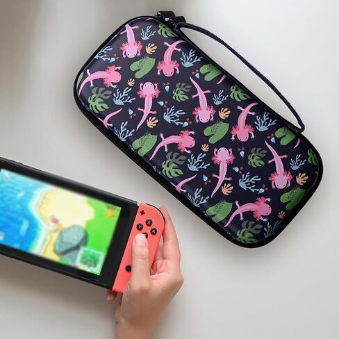 WtallasiSei Axolotl Carry Case Compatible With Nintendo Switch Lite And Switch Oled, Hard Portable Travel Storage Bag For Accessories Console in Saudi Arabia