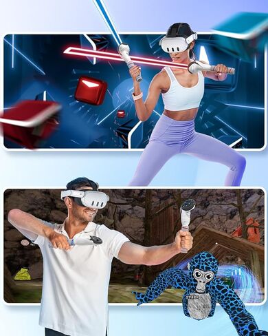 ZYBER Controller Extensions Gorilla Tag Long Arms for Meta Quest 3, 3-in-1 Beat Saber Handles Golf Club Attachment VR Sticks Controller Grips for Oculus Quest 3, Enhance VR Gaming Accessories in Kuwait