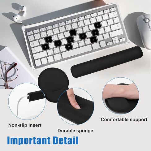 3 قطع أكريليك لوحة مفاتيح الكمبيوتر مجموعة حامل لوحة المفاتيح مع الماوس ولوحة المفاتيح مسند المعصم وسادة مكتب مكتب الملحقات للمدرسة والمنزل والمكتب in Kuwait