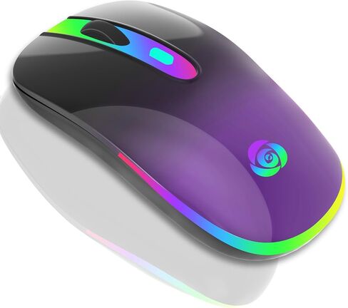 ماوس كمبيوتر سلكي للكمبيوتر المحمول وسطح المكتب - ماوس ألعاب USB، إضاءة خلفية بصرية RGB - 6400 نقطة في البوصة، 7 أزرار - للاستخدام المكتبي والمنزلي in Kuwait