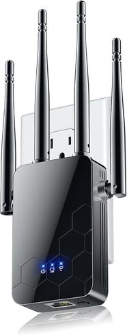 2024 Upgraded WiFi Extender Signal Booster, Internet Wireless Repeater Cover up to 10000 Sq.ft, WiFi Amplifier 4X High Speed, Widely Compatible with More Network Devices, 1-Tap Setup & Ethernet Port in Kuwait