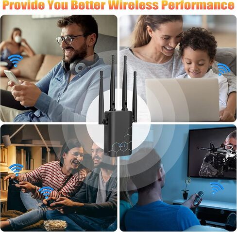 2024 Upgraded WiFi Extender Signal Booster, Internet Wireless Repeater Cover up to 10000 Sq.ft, WiFi Amplifier 4X High Speed, Widely Compatible with More Network Devices, 1-Tap Setup & Ethernet Port in Kuwait