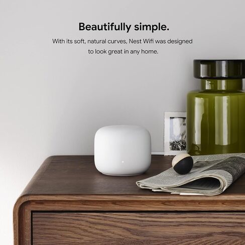 Google Nest Wifi - AC2200 - نظام شبكة WiFi - جهاز توجيه Wifi - تغطية 2200 قدم مربع - حزمة واحدة in Saudi Arabia