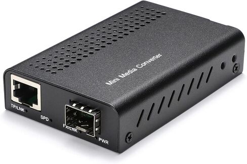 QSFPTEK 1G Gigabit Ethernet PoE+ Media Converter, Fiber to Ethernet Converter with 1x 10/100/1000Base-T to 1x 100/1000Base-X SFP Slot, AC 100V~240V or DC 5~12V Optional in Saudi Arabia