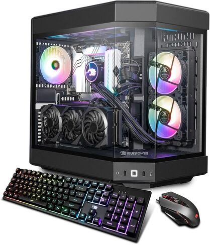 iBuyPower Pro Y60 Gaming PC Computer Desktop Y60BI9N4701 (Intel i9-13900KF 3.0 GHz, Nvidia GeForce RTX 4070 12GB, 32 GB 5200 MHz DDR5 RAM, 1TB NVMe SSD, WiFi Ready, Windows 11 Home),Black in Kuwait