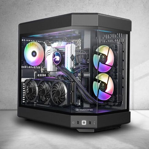 iBuyPower Pro Y60 Gaming PC Computer Desktop Y60BI9N4701 (Intel i9-13900KF 3.0 GHz, Nvidia GeForce RTX 4070 12GB, 32 GB 5200 MHz DDR5 RAM, 1TB NVMe SSD, WiFi Ready, Windows 11 Home),Black in Kuwait