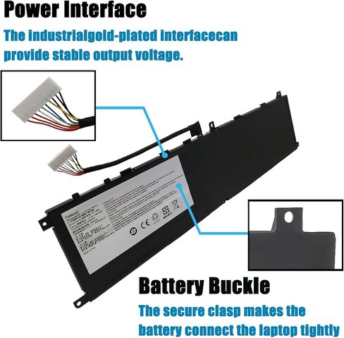 بطارية كمبيوتر محمول Tinkerpal BTY-M6L متوافقة مع MSI GS65 Stealth Thin 8RE 9RE PS42 8RB P65 8RF Creator 8RD 8RE MS-16Q2 MS-16Q3 PS63 Modern 8RC GS75 8SG Series MS-16Q2 MS-16Q2115.2V 80.25WH 6 خلايا in Kuwait