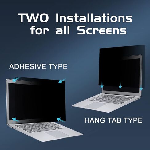 شاشة خصوصية للكمبيوتر المحمول مقاس 14 بوصة قابلة للإزالة بنسبة 16:9، واقي شاشة بفلتر للخصوصية، متوافق مع Hp Dell Acer Lenovo ThinkPad Samsung Asus Sony، درع خصوصية الكمبيوتر المحمول مضاد للوهج ومضاد للضوء الأزرق in Kuwait