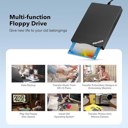 Floppy Disk Reader USB C External 3.5 inch 1.44 MB Floppy Disc Reader Dual USB Type A/C Floppy Disk Drive/Player/Converter in Kuwait