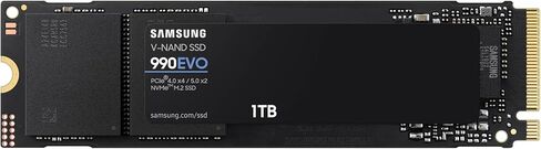 SAMSUNG 990 EVO SSD 2TB, PCIe Gen 4x4, Gen 5x2 M.2 2280 NVMe Internal Solid State Drive, Speeds Up to 5,000MB/s, Upgrade Storage for PC Computer, Laptop, MZ-V9E2T0B/AM, Black in Saudi Arabia