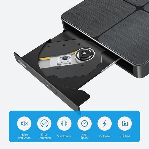 محرك أقراص DVD خارجي Bluray، USB 3.0 وType-C محرك أقراص DVD خارجي محمول ثلاثي الأبعاد Blu-ray مشغل Blu-ray خارجي نحيف متوافق مع نظام التشغيل Windows XP/7/8/10/11 MacOS للكمبيوتر الشخصي والكمبيوتر المحمول وسطح المكتب وMac in Saudi Arabia