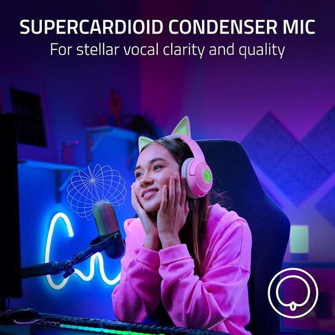 Razer Seiren V3 Chroma RGB USB Microphone: Stream & Game Reactive Lighting - Tap-to-Mute Sensor - Condenser Mic - Digital Gain Limiter & Shock Absorber - PC, Discord, OBS Studio, XSplit - Black in Saudi Arabia