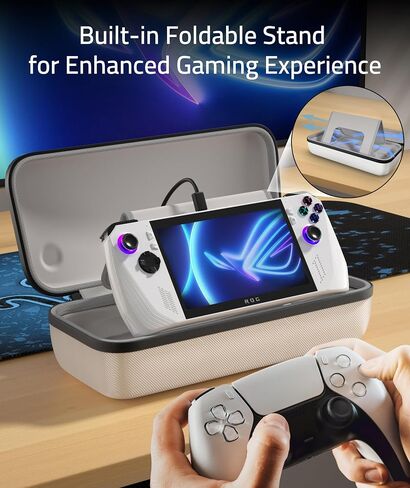 Syntech Hard Carrying Case Compatible with ASUS ROG Ally Console and Accessories, Portable Travel Handheld Case for Storage and Stand, EVA Shockproof Protective Carry Bag with Large Capacity in Kuwait