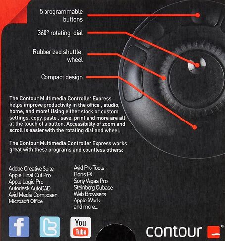 شاتل إكسبريس بتصميم محيطي - مكوك التحرير مع 5 أزرار قابلة للبرمجة - معدات تحرير فيديو مريحة متوافقة مع أنظمة ماك والكمبيوتر الشخصي in Kuwait