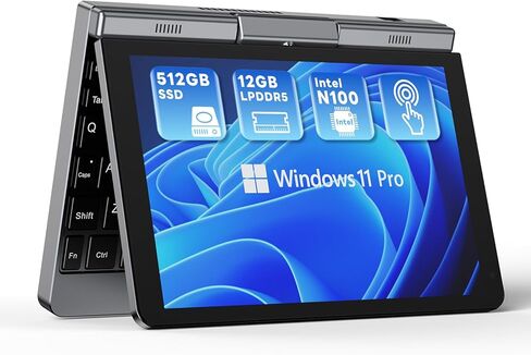 Mini Laptop Windows 11 Pro Computer 12GB LPDDR5 512GB SSD 2 in 1 PC 8 inch Touchscreen UHD Netbook Intel Alder Lake-N100 Processor with USB 3.0 Bluetooth 5.2 WiFi 6 in Kuwait