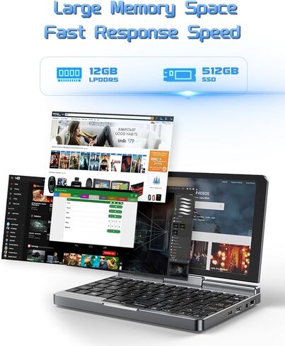 Mini Laptop Windows 11 Pro Computer 12GB LPDDR5 512GB SSD 2 in 1 PC 8 inch Touchscreen UHD Netbook Intel Alder Lake-N100 Processor with USB 3.0 Bluetooth 5.2 WiFi 6 in Kuwait