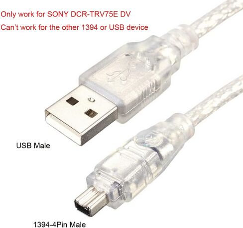 NFHK USB ذكر إلى Firewire IEEE 1394 4Pin ذكر iLink سلك محول كابل ل DCR-TRV75E DV 1 متر USB Firewire كابل in Kuwait