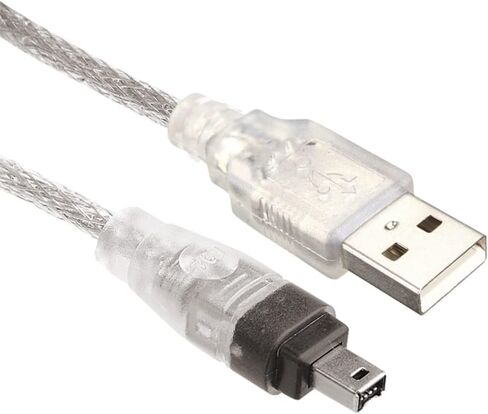 NFHK USB ذكر إلى Firewire IEEE 1394 4Pin ذكر iLink سلك محول كابل ل DCR-TRV75E DV 1 متر USB Firewire كابل in Kuwait
