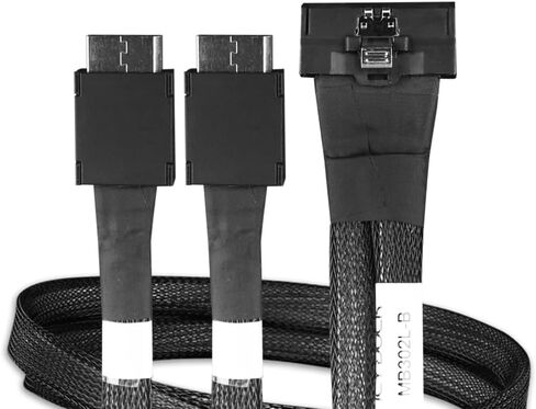 ICY DOCK MCIO 8i SFF-TA-1016 to 2X Oculink 4i SFF-8611 Cable - 0.5M | MB302L-B in Saudi Arabia